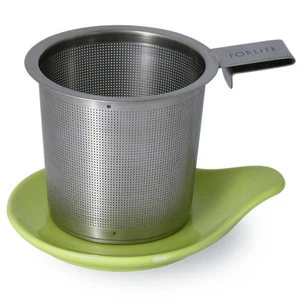 FORLIFE Hook Handle Tea Infuser and Dish Set, Lime - Picture 1 of 3