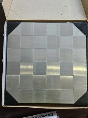  Paquete de 10 mosaicos para salpicaduras de metal inoxidable pelar y pegar baño cocina  Foto 1 de 4