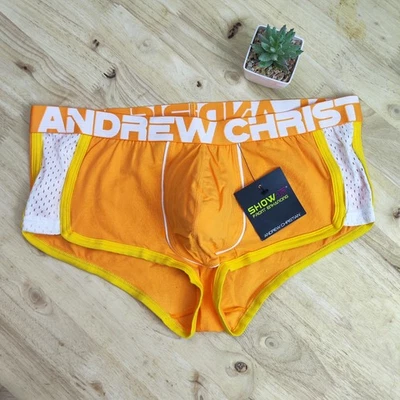 Andrew Christian Sexy Ropa Interior Casi Show-it Retro Boxer, Amarillo, X-Grande  Foto 1 de 4