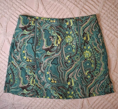 Lady Hagen Women's Size 6 Skort Green Paisley Golf Active Side Pockets Stretch - Image 1 of 4