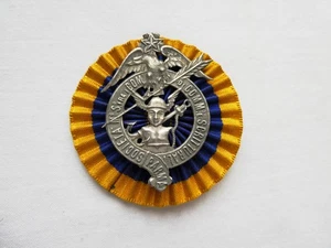 DISTINTIVO SOCIETA' MUTUO SOCCORSO SCRITTURALI PARMA CON COCCARDA SMS REGNO - Picture 1 of 3