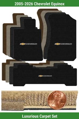 Conjunto de tapete de luxo personalizado para Chevrolet Equinox 05-26 com logotipo (3 peças) #CE1 - Imagem 1 de 4