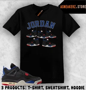 Camiseta a Juego AJ 4 Raro Aire 2025 A Juego Zapatilla Zapato Colgante Camiseta 4s - Imagen 1 de 2