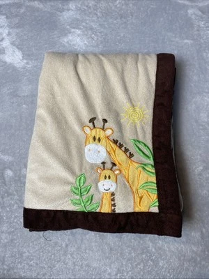 SL Home Fashions одеяло жираф мама и ребенок коричневый желтовато-коричневый плюшевый шерпа RN 119741 - Изображение 1 из 3
