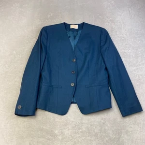 Pendleton Wool Blazer Jacket Blue Size 10 Vintage Made in USA Button Up - Picture 1 of 12