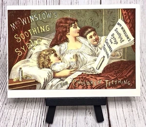 Mrs Winslows beruhigender Sirup für Kinder zahnen - Postkarte 1985 - Bild 1 von 4