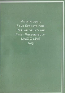 Martin Lewis: Four Effects For Parlor Or Stage DVD VIDEO MAGIC performance 2015 - Picture 1 of 1