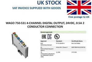 WAGO 750-531 4-channel digital output 24VDC, 0.5A, 2 conductor connection - Picture 1 of 5