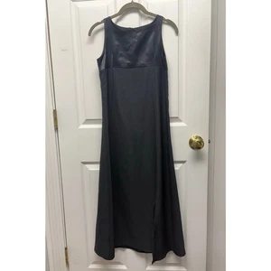 Vintage Perry Ellis Black Dress Empire Waist Sleeveless Maxi Women's 10 Classic - Imagen 1 de 7