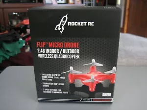 Rocket RC Flip Micro Drone - 2.4G Indoor/Outdoor Wireless Silver Quadrocopter - Picture 1 of 1