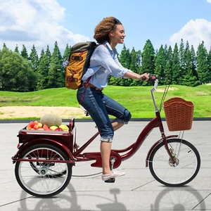Dreirad Fahrrad Erwachsene 8-Gang 3-Rad-Dreirad Mit Korb Tricycle Bike 20 Zoll - Bild 1 von 21