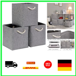 Mangata Aufbewahrungskorb 30x30x30 cm, Faltbar, Grau, 3er Set - Bild 1 von 7