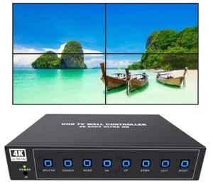 Controller video parete UHD 4K 2x2 1x4 1x3 max 4K60 ingressi HDMI DP per 4 giunzioni TV - Foto 1 di 8