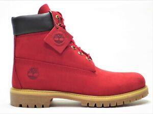 Timberland Men's 6 Inch Premium Red Black Leather Boots Style A5SSQ