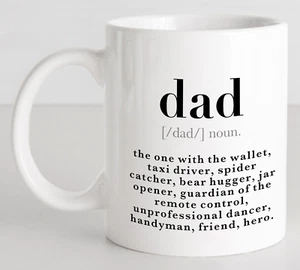 Father Daddy Dad Dictionary Definition Meaning Funny Mug Birthday Present Gift - Picture 1 of 6