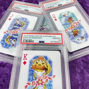 Lot 3 PSA 10 2016 Pokemon Center Sapporo Limited Playing Card J Q K Set Japanese - Picture 1 of 8