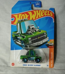 Hot Wheels 2023 Toon'd '83 Chevy Silverado - Green - HW Hot Trucks 1:64 Diecast - Picture 1 of 8