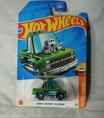 Hot Wheels 2023 Toon'd '83 Chevy Silverado - Green - HW Hot Trucks 1:64 Diecast - Image 1 of 4