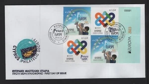 CYPRUS 2023 EUROPA CEPT ISSUE SET STAMPS FROM BOOKLET ON UNOFFICIAL FDC - Picture 1 of 1