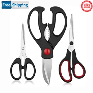 3 Pack Kitchen Shears Stainless Steel Sharp Utility Cooking Scissors Set - Picture 1 of 6