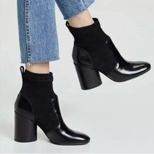 Usado en Excelente Condición Tory Burch Botas de Tacón Negras Diseño Elegante Talla 9.5 Mujer Cuero Calcetín Botín - Imagen 1 de 10