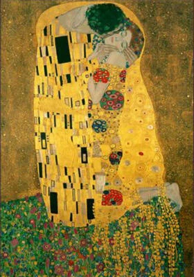 Pintura al óleo clásica The Kiss Gustav Klimt pintada a mano lienzo repro arte pared Foto 1 de 4
