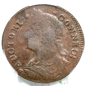 1787 M 31.1-gg.1 R-3 PCGS AU 50 DB Left Connecticut Colonial Copper Coin - Picture 1 of 3
