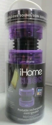 iHome MINI ALTAVOZ PORTÁTIL RECARGABLE NEÓN PÚRPURA HIM60UN NUEVO Foto 1 de 2