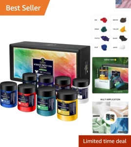 Premium ungiftige Siebdruckfarbe zum Selbermachen - 8 Farben, wasserdicht & langlebig - Bild 1 von 10