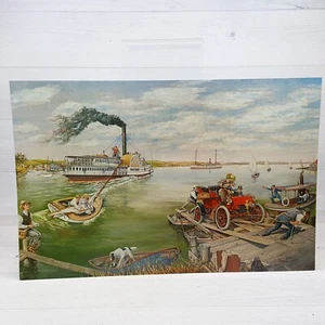 Disney Ben Sharpsteen 17 x 11" Cartulina Impresión Río Vapor Barco y Ford 1903 - Imagen 1 de 6