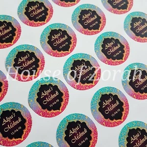 Personalisierte indische Bollywood Aladdin Hochzeit Party Danke Aufkleber Etiketten - Bild 1 von 1