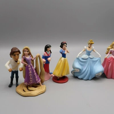 Lote Figuras PVC Princesa Disney Enredo Mulan Blancanieves Cenicienta Príncipe Bella Foto 1 de 4