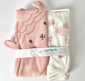 Carter's Just One You Pink Owl 2-Piece Bath Towel Set - Picture 1 of 4