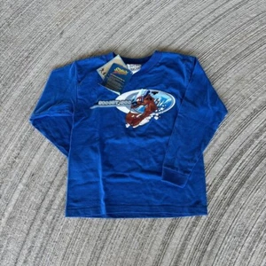 Vintage Scooby-Doo Tee Kids Med Blue Long Sleeve Dated 2000 Cartoon Y2K NWT - Picture 1 of 4