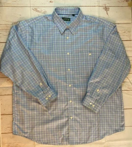 ORVIS Mens 2XL Long Sleeve Shirt Button Down Classic Casual Blue Plaid - Picture 1 of 6