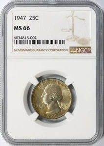 1947 25c Washington Quarter NGC MS66 - Bild 1 von 4