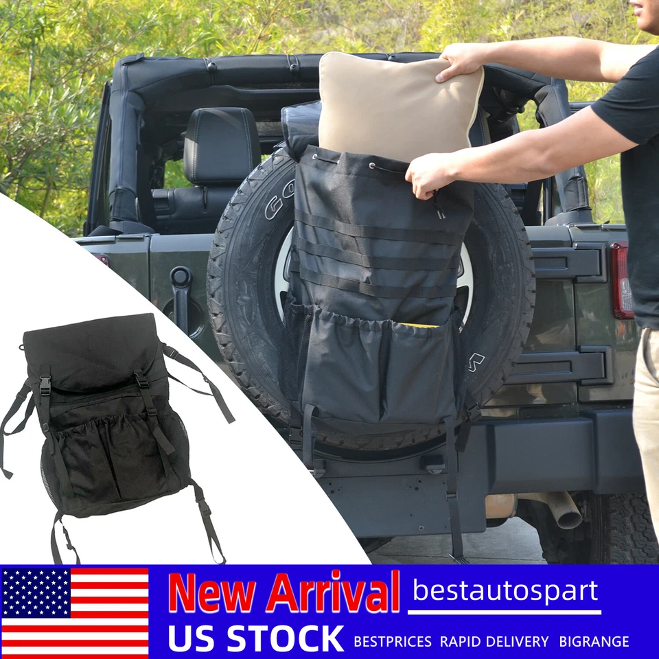 For Jeep Wrangler JK JL 4XE 07+ Upgraded Larger Capacity Offroad Spare Tire Bags Foto 1 de 4