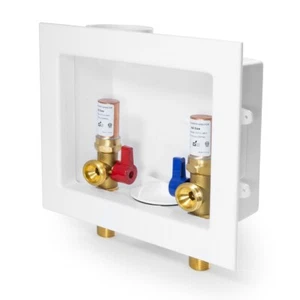 EFIELD Washing Machine Box ,2 Valves ,1/2" MIP Inlet, with Water Hammer Arrestor - Picture 1 of 3