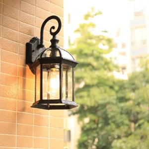 Outdoor Wall Light Black Garden Wall Lamp Yard Wall Sconce Balcony Wall Lighting - Picture 1 of 13