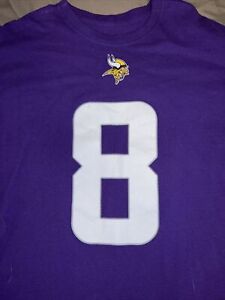 Sz X-Large- Lrg Minnesota Vikings Kirk Cousins Purple Jersey T Shirt Authentic