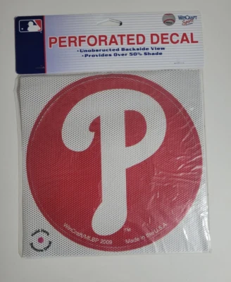 Philadelphia Phillies Perforated 8" Decal Film Window MLB Baseball Fan - Image 1 of 3