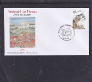 Monaco 2020 International Cat Show Siberian cat First Day Cover  FDC