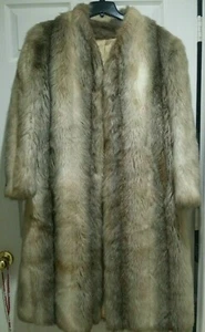 ๐ใ๐ฅ Ladies Vintage MCM Del Bene Faux Mink Fur Glam Long Coat LARGE - Picture 1 of 12