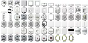 Gira System 55 Reinweiß glänzend Steckdose Wippe Schalter Taster Rahmen UP - Bild 1 von 77