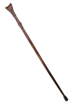 Antiguo bastón de arte popular americano bastón político amarillo perro demócrata 35" Foto 1 de 4