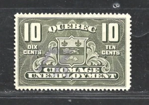 CANADA QUEBEC UNEMPLOYMENT RELIFT TAX STAMP #QU2 (USED) FROM 1934-39 - Picture 1 of 2