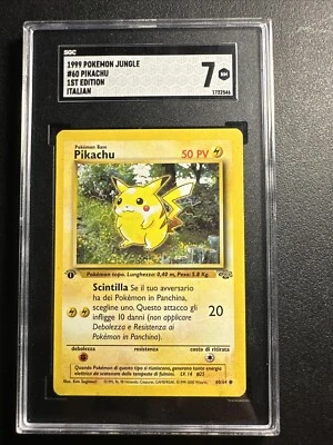 1999 Pokémon Jungle Set First Edition Pikachu 60 /64 Italian Print SGC 7 NM - Image 1 of 4