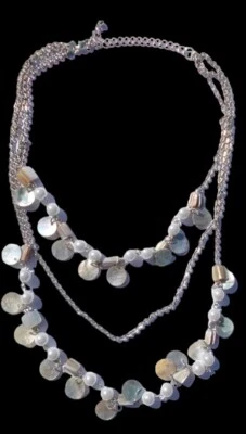 Premier Designs “Coastal” Multi Strand Abalone Shell And Faux Pearl Necklace - Image 1 of 2