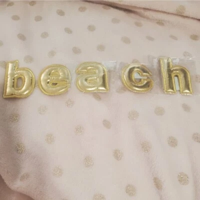 Brand New Stoney Clover Lane "BEACH" Gold Puffy Patches - Image 1 of 4