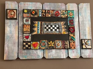 Farmhouse Fantasy, Whimsical and Bejeweled Tile Centerpiece - Picture 1 of 3